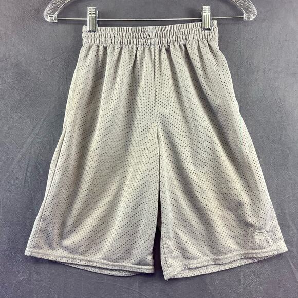 VTG Starter Shorts Kids Large 10/12 Gray Mesh Basketball Athletic Pocket Elastic - Picture 1 of 10